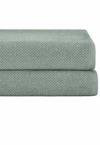 Under the Canopy Textured Organic 2 Piece Bath Sheet Set in lichen - item - detail view