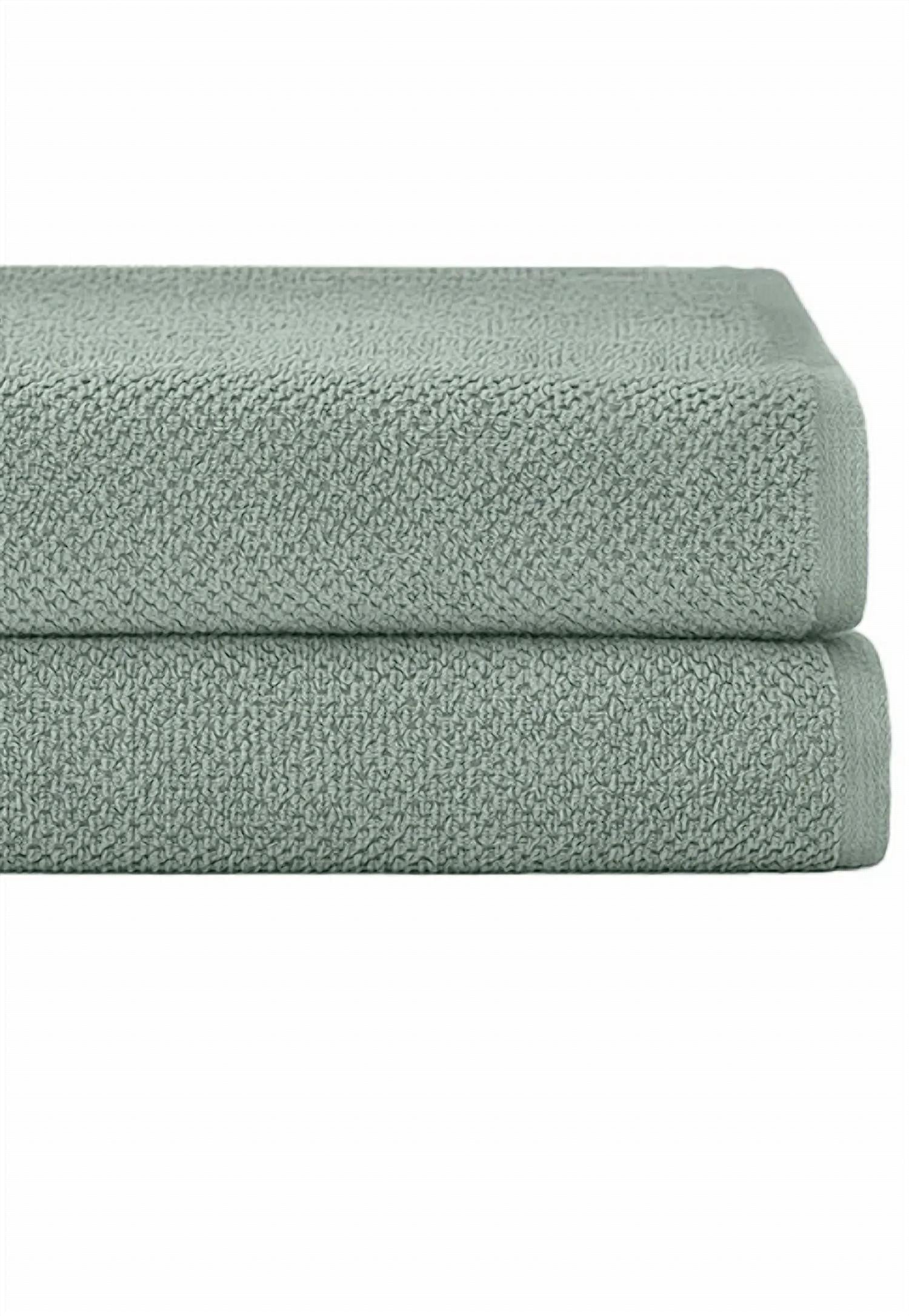 Under the Canopy Textured Organic 2 Piece Bath Sheet Set in lichen - item - detail view