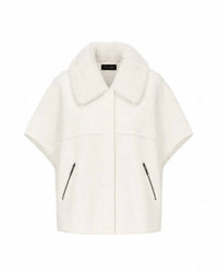 Dolce Cabo - Women's Faux Fur Collar Short Sleeve Cardigan