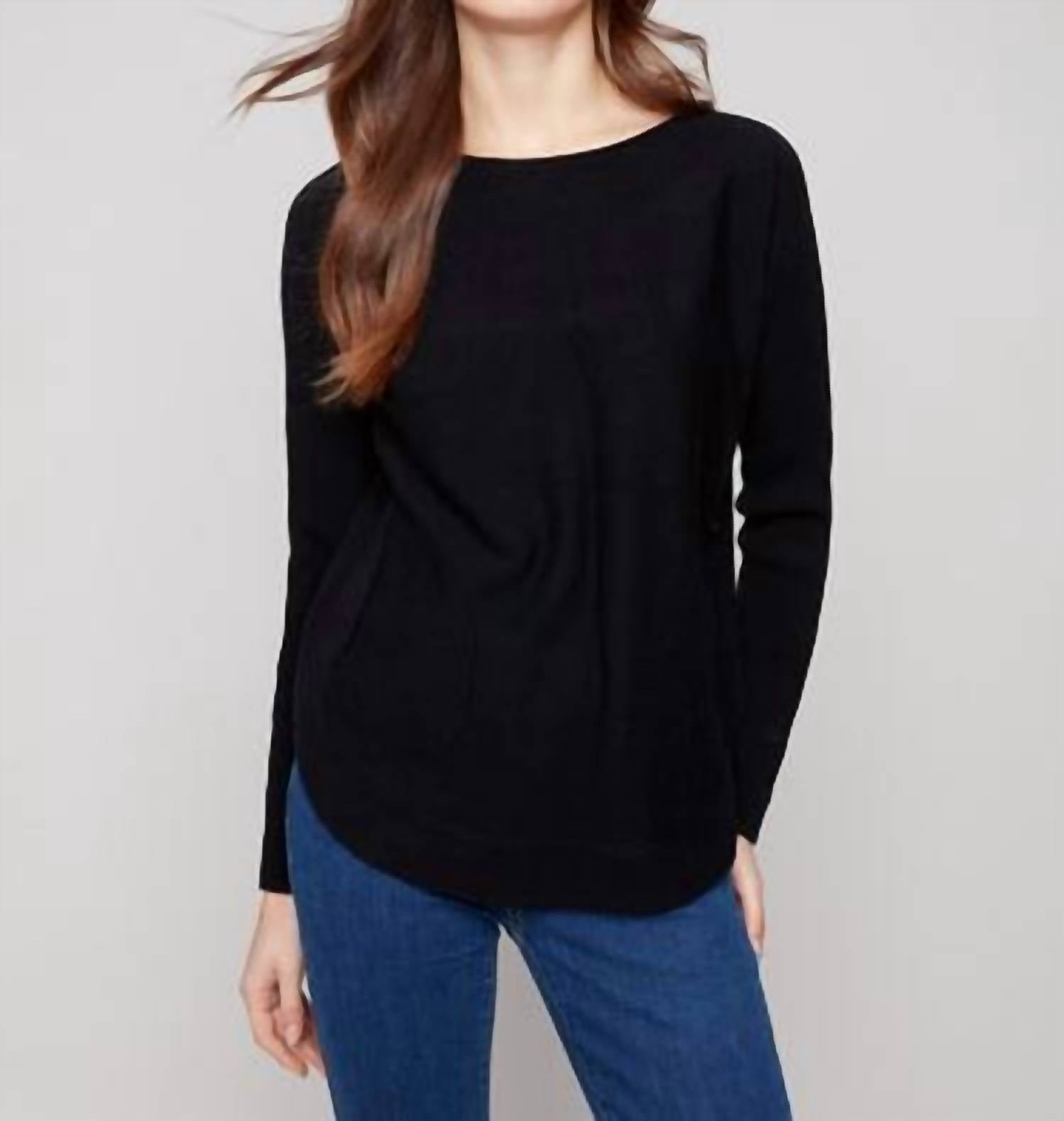Charlie B - Knit Sweater With Lace Up Cuffs