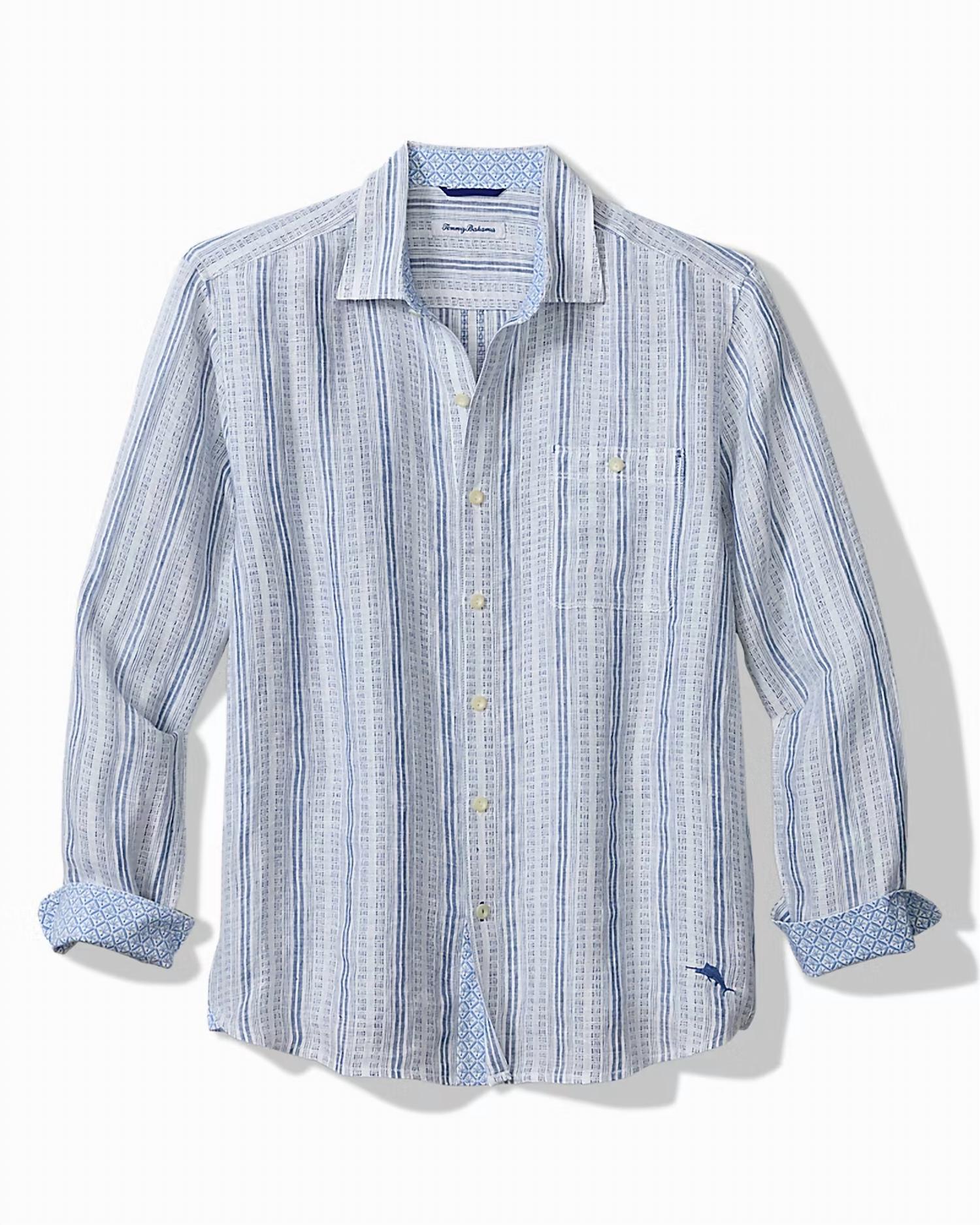 Tommy Bahama - Blue Royale Stripe Linen Long-sleeve Shirt