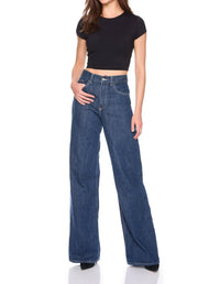 Susana Monaco Basic Cropped Crew Short Sleeve Tee in black - women's t-shirt