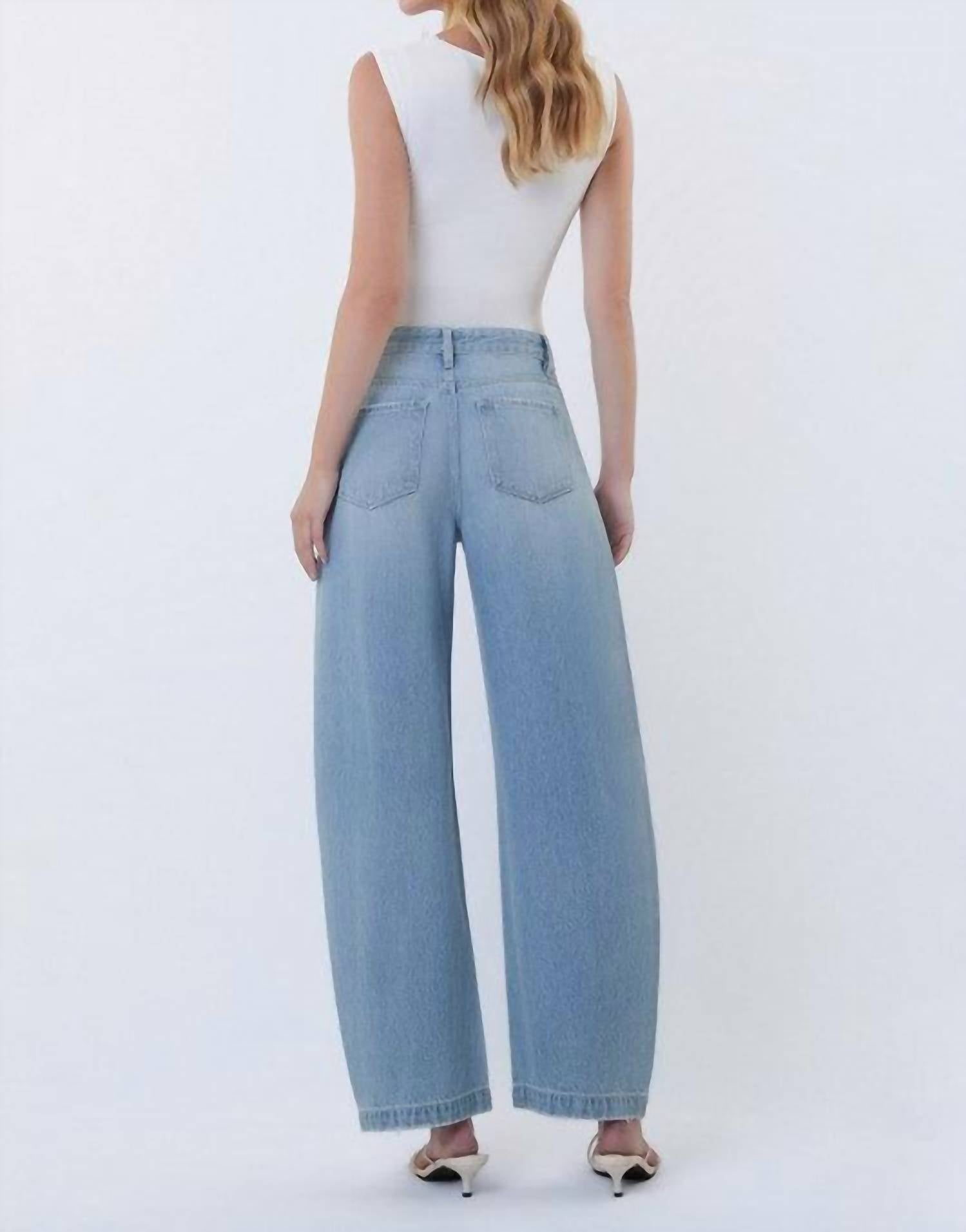 Vervet By Flying Monkey - High Rise Pleated Waist Barrel Jeans
