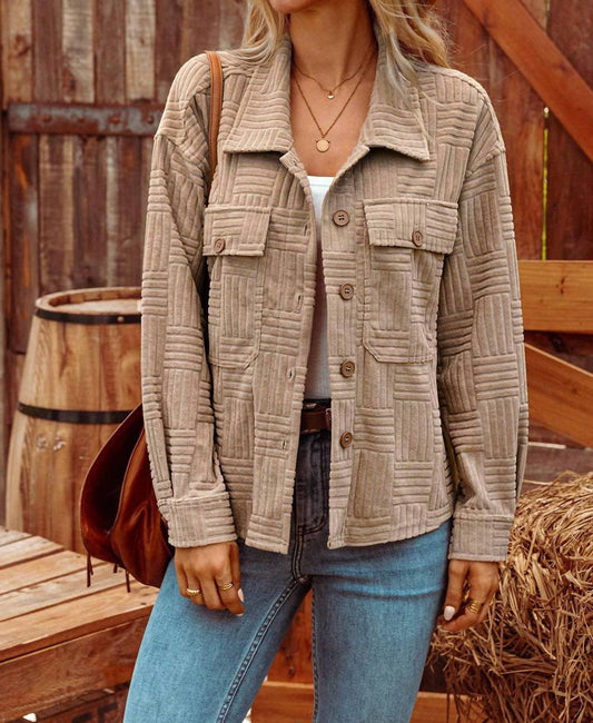 Fashionworks - Textured Chest Pocket Button-up Shacket