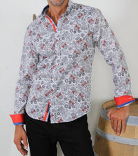 Eight X - Psychedelic Sugar Skull Button Down Shirt