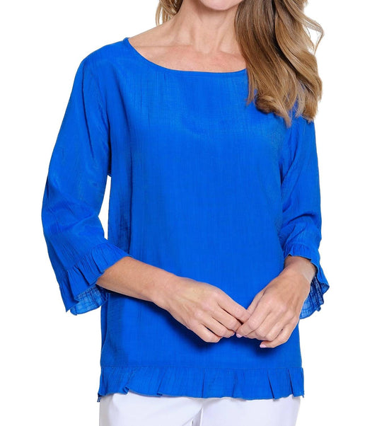 Multiples - Ruffle Hem Woven Top