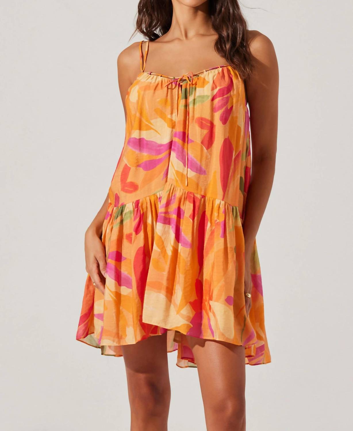 astr orange dress Astr the Label Women's Sleeveless Orange Lindey Cotton Midi Dress Size M