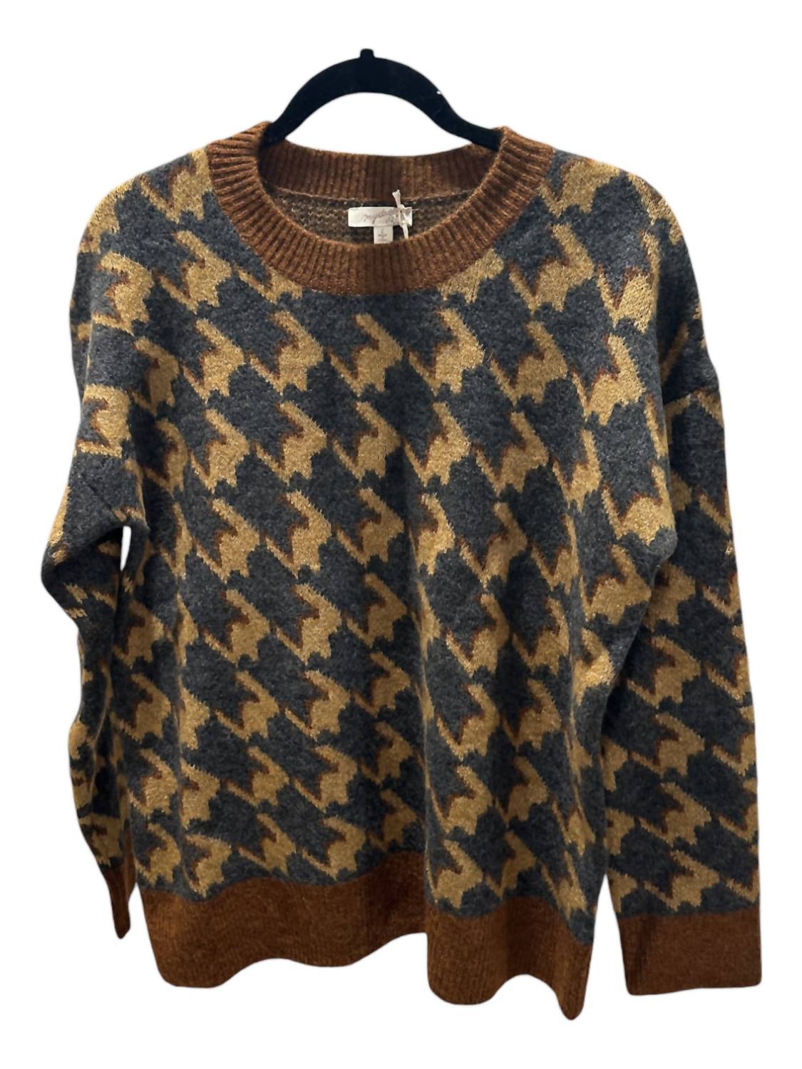Mystree - Women's Houndstooth Crewneck Sweater