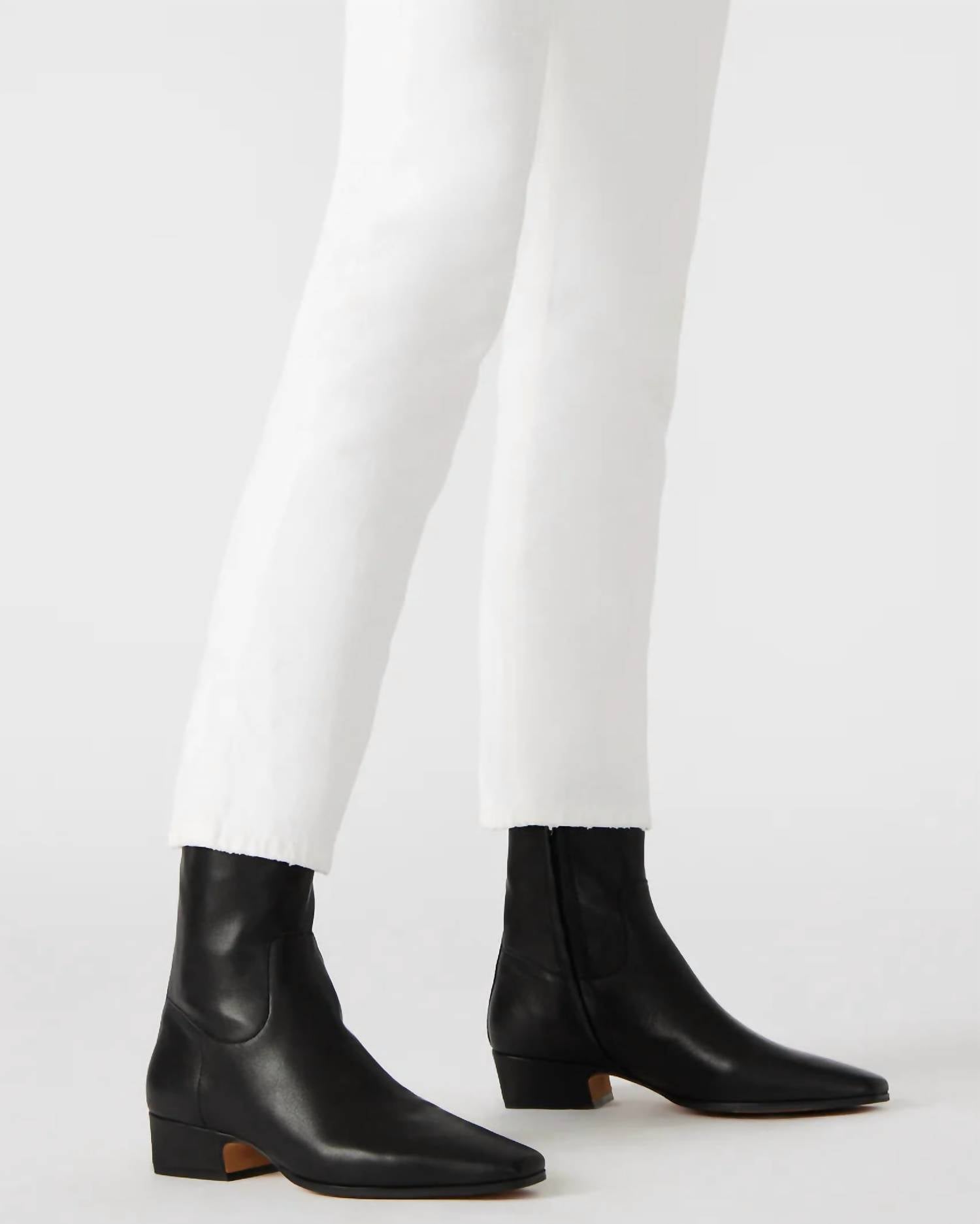 STEVE MADDEN Women's Dusty Ankle Bootie in black leather - women's shoe - view 6