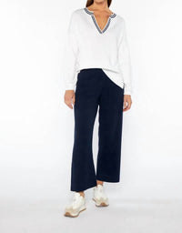 Kinross - Gathered Sleeve Splitneck Sweater