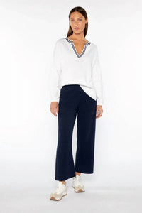 Kinross - Gathered Sleeve Splitneck Sweater