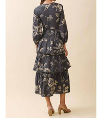 Tcec - Lace Detail Floral Midi Dress