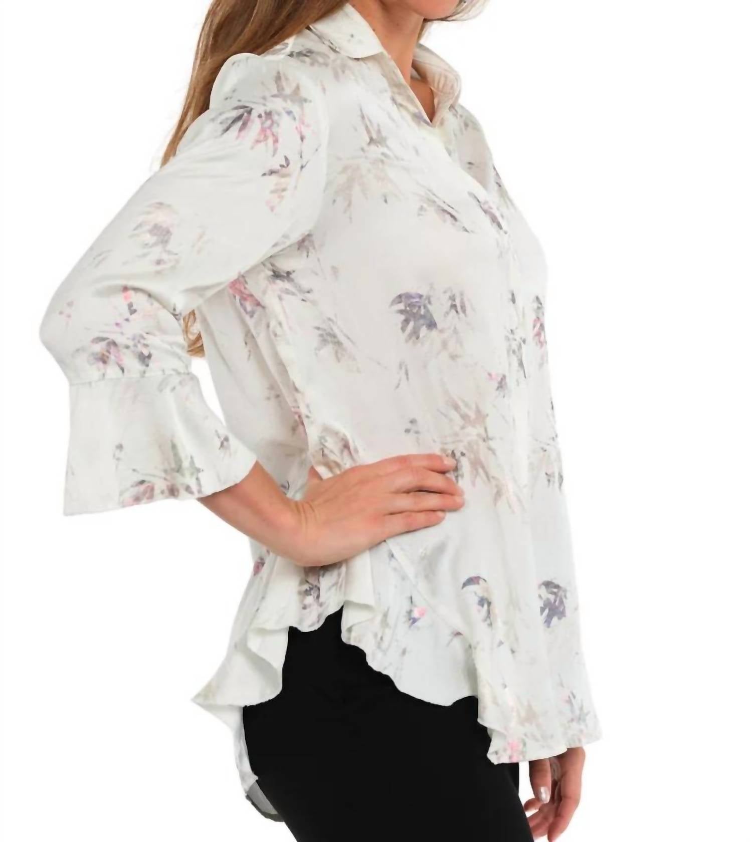 Lior - Happy Button Front Top