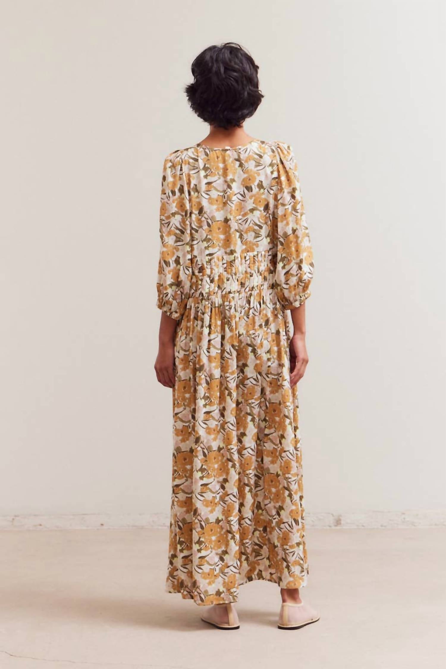 Grade & Gather - Floral Pleated Maxi Dress