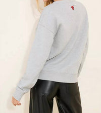 TEREZ Chicago Bulls Technicolor Crewneck Sweatshirt in gray - women's top - view 4