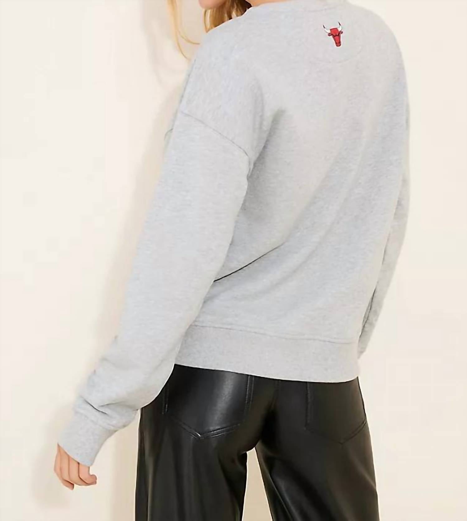 TEREZ Chicago Bulls Technicolor Crewneck Sweatshirt in gray - women's top - view 4
