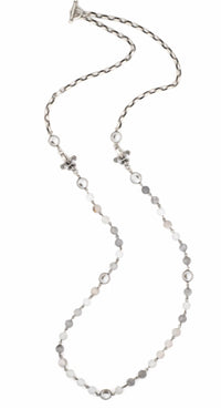 French Kande Women's Ashen Silk Mix With Wire Necklace in silver - women's jewelry