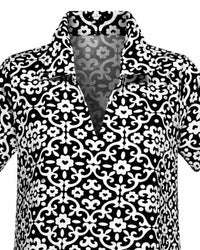 Lulu-B - Women's Short Sleeve Collared Top