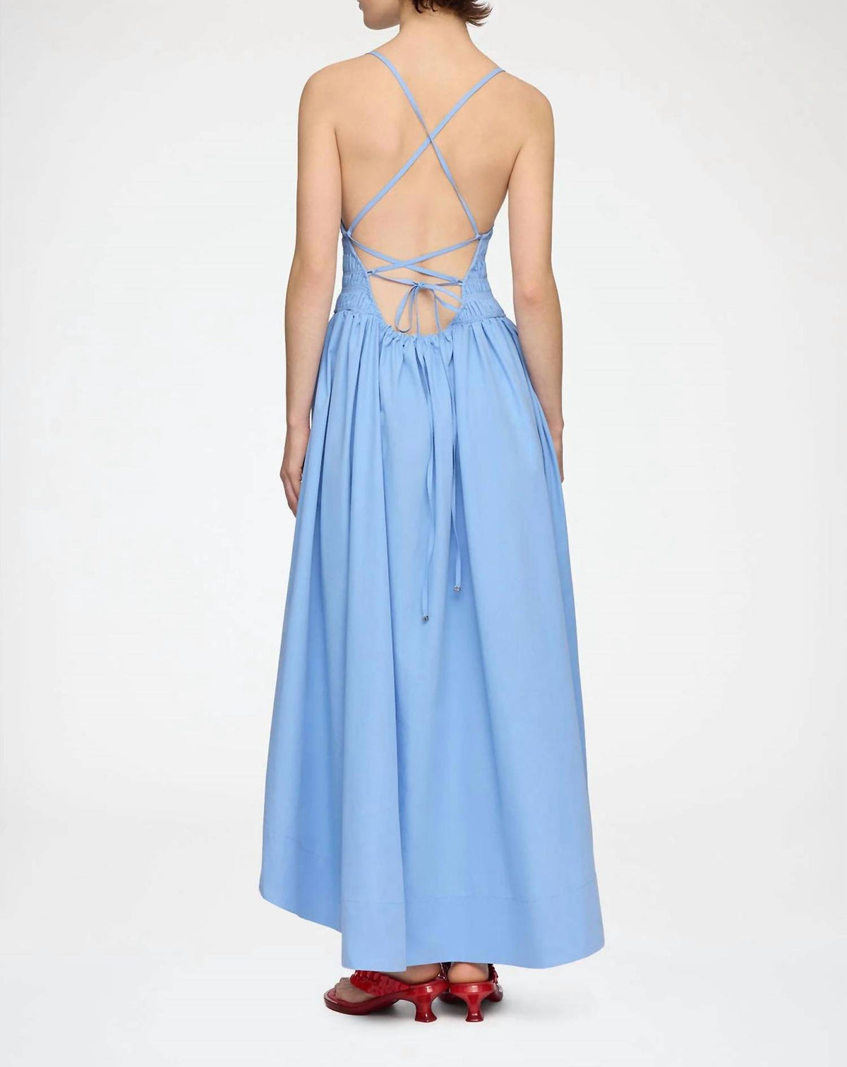 Ganni - Compact Poplin Long Smocked Dress