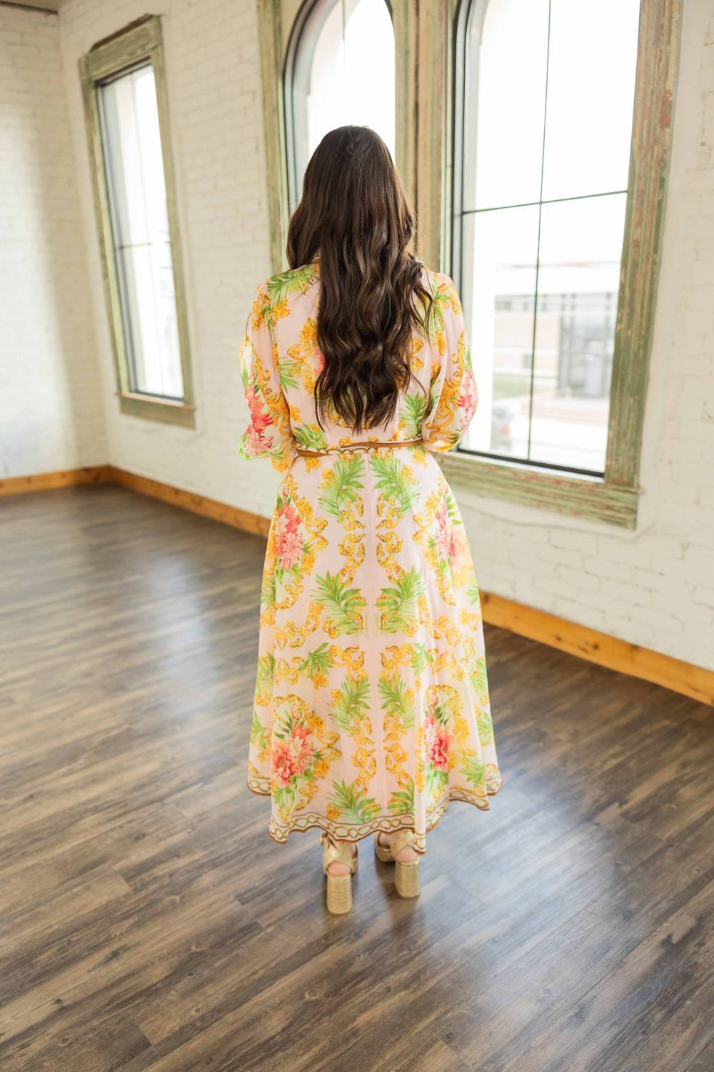 Flying Tomato - CASSIDY FLORAL BUTTON UP MIDI DRESS
