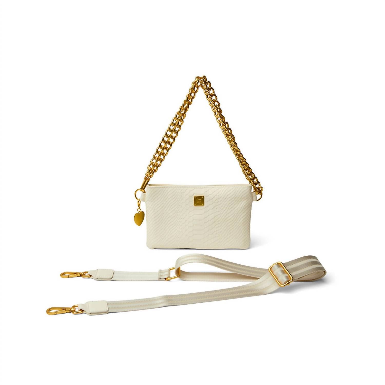 THINK ROYLN Women's Fame Bag in cream python - women's bag