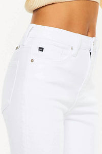 KanCan High Rise Slim Straight Jeans in white - women's jeans - view 4