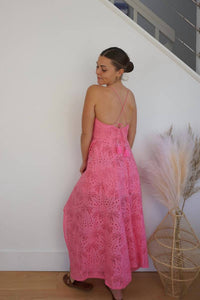 Nibi Mtk - Palm Eyelet Cross Back Dress