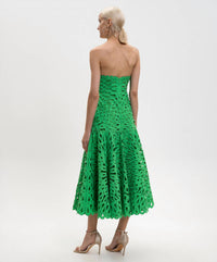 SIMKHAI Florence Midi Dress in parakeet - women's dress - alternate view