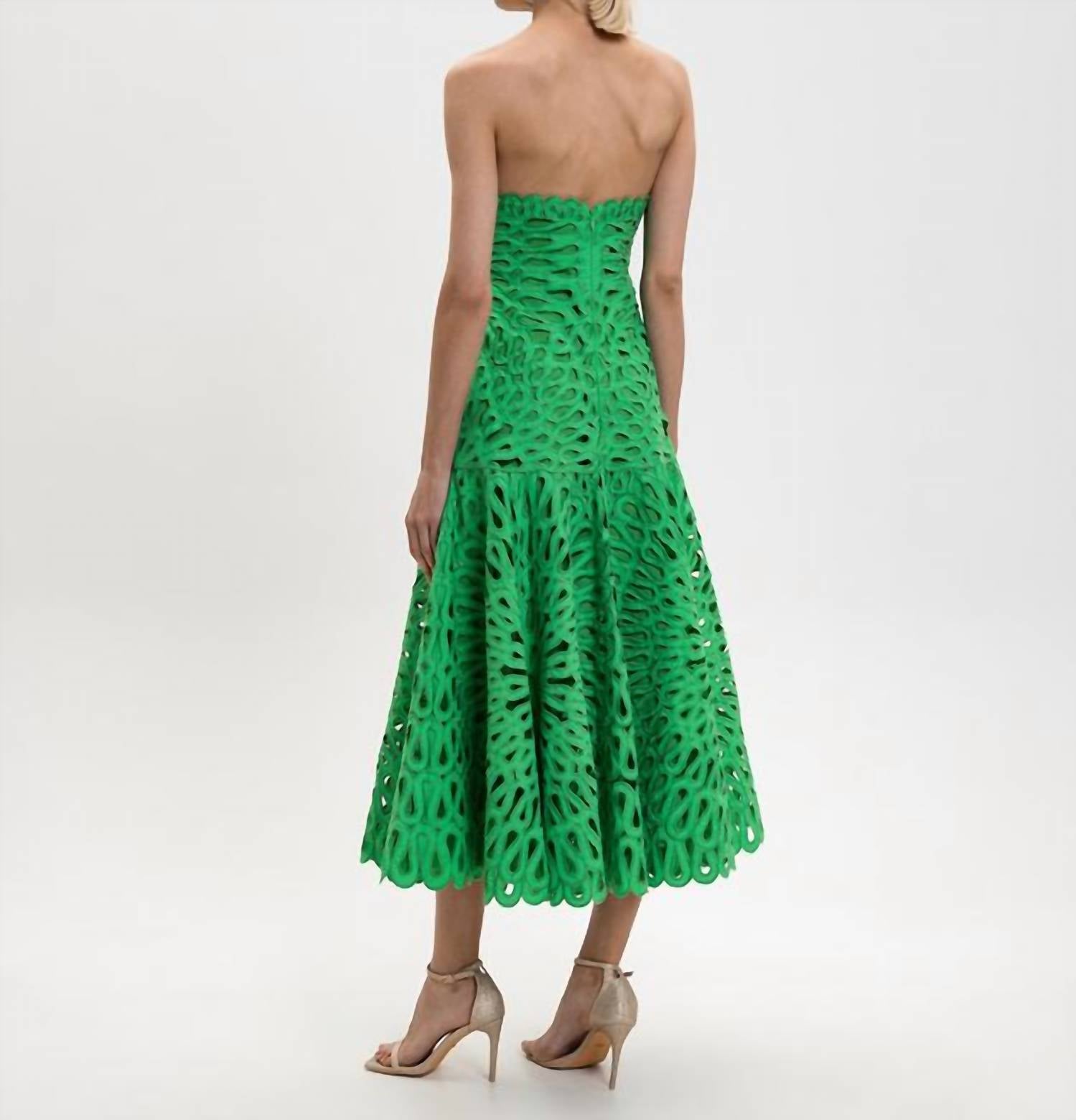 SIMKHAI Florence Midi Dress in parakeet - women's dress - detail view