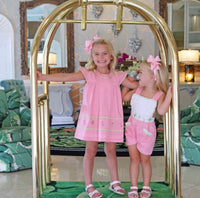 CHRISTIAN ELIZABETH FLAGLER FLAMINGO DRESS in pink - kids' dress - detail view