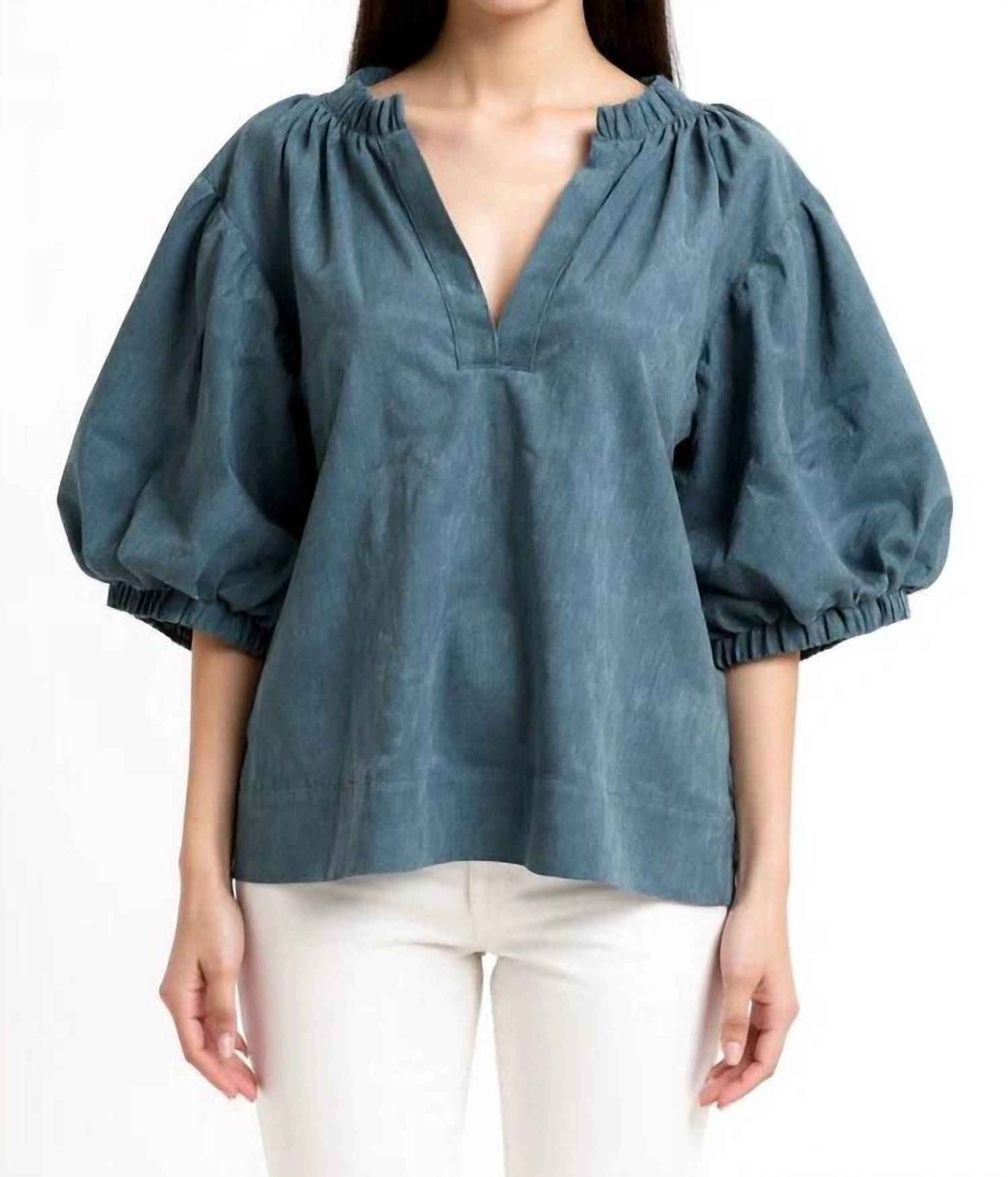 Finley - Corduroy Marcie Popover Blouse