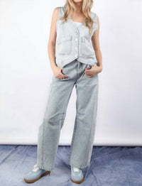 VERY J High-Waisted Barrel Jeans in light wash - women's jeans