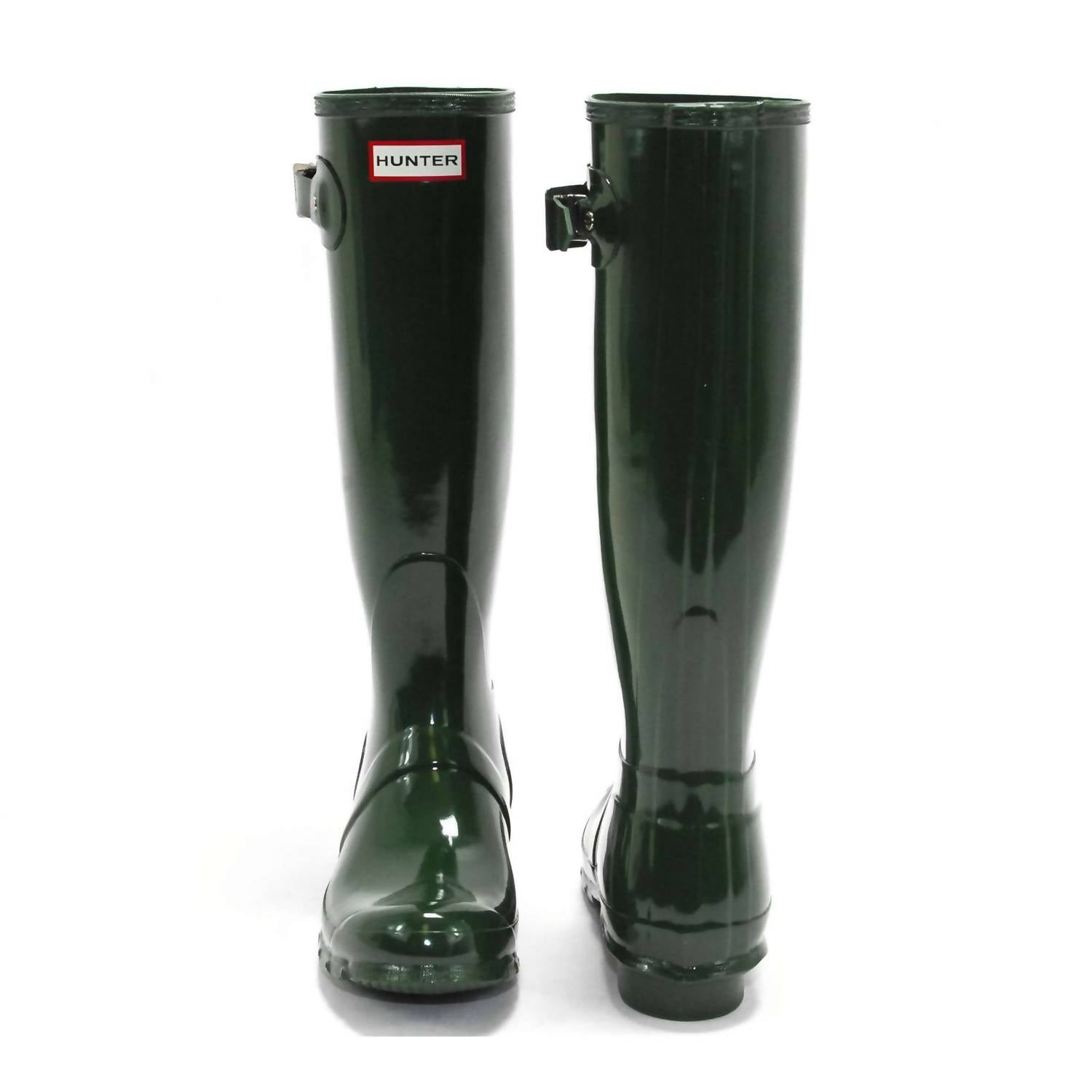 HUNTER Women's Original Tall Gloss Rain Boots in hunter green - women's shoe - view 4