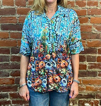 Shana Apparel - Dolman Crinkle Snap Button Shirt
