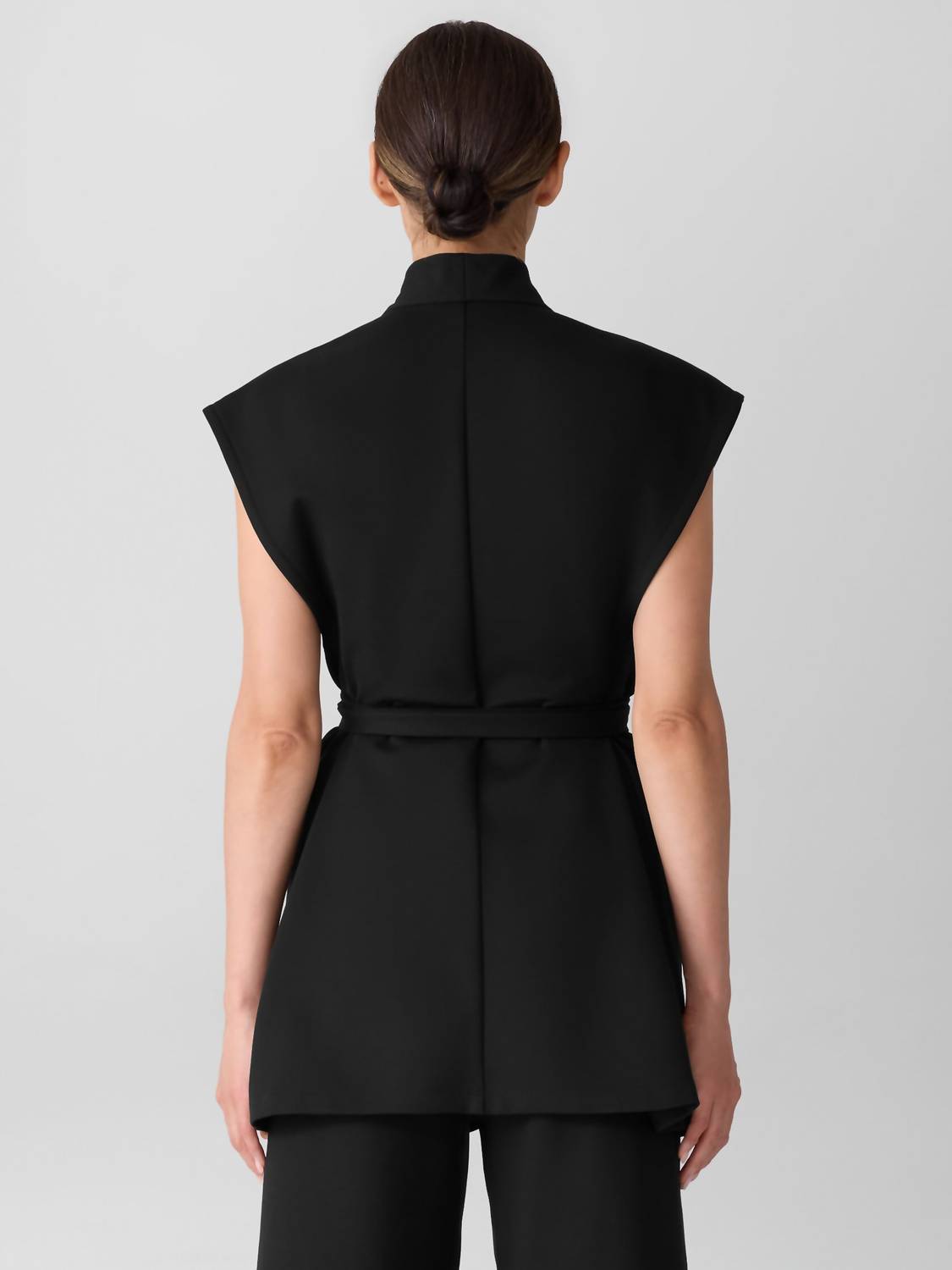 Eileen Fisher - Women's High Collar Long Vest