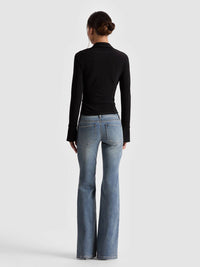 Alice + Olivia - Freya Fitted Nipped Waist Botton Down Top