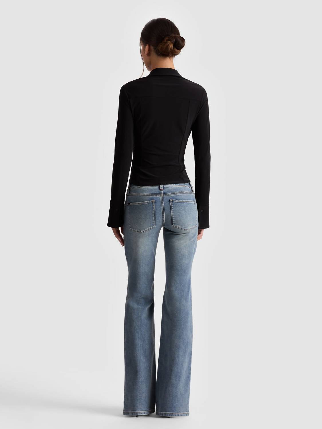 Alice + Olivia - Freya Fitted Nipped Waist Botton Down Top