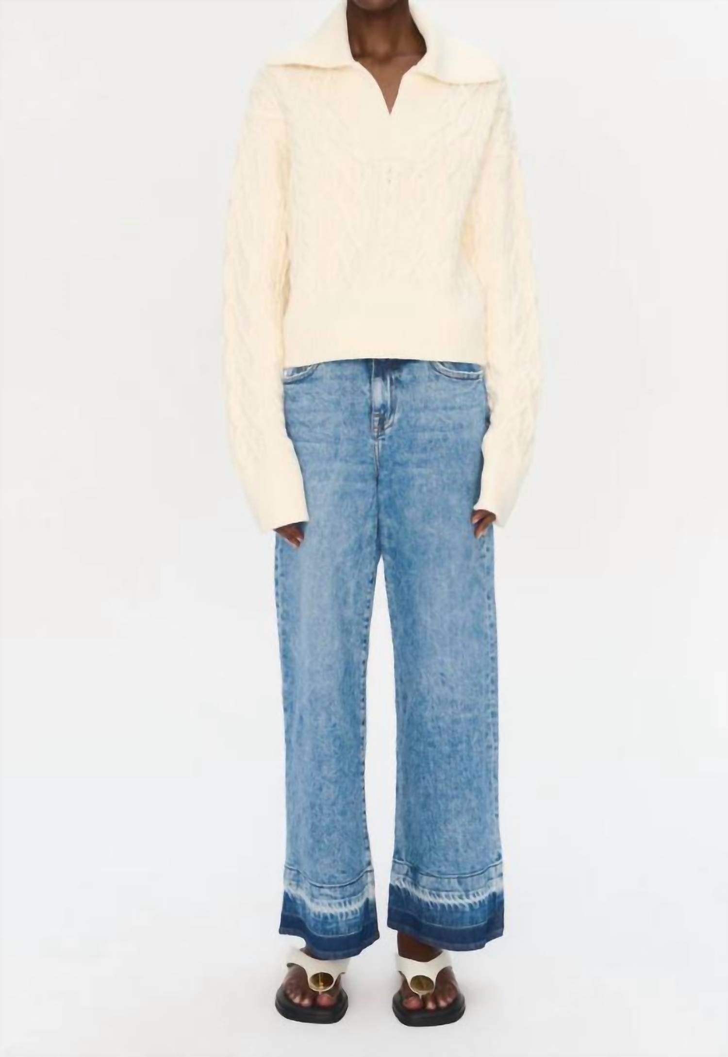 SIMKHAI Kate Polo Sweater in ivory - women's sweater