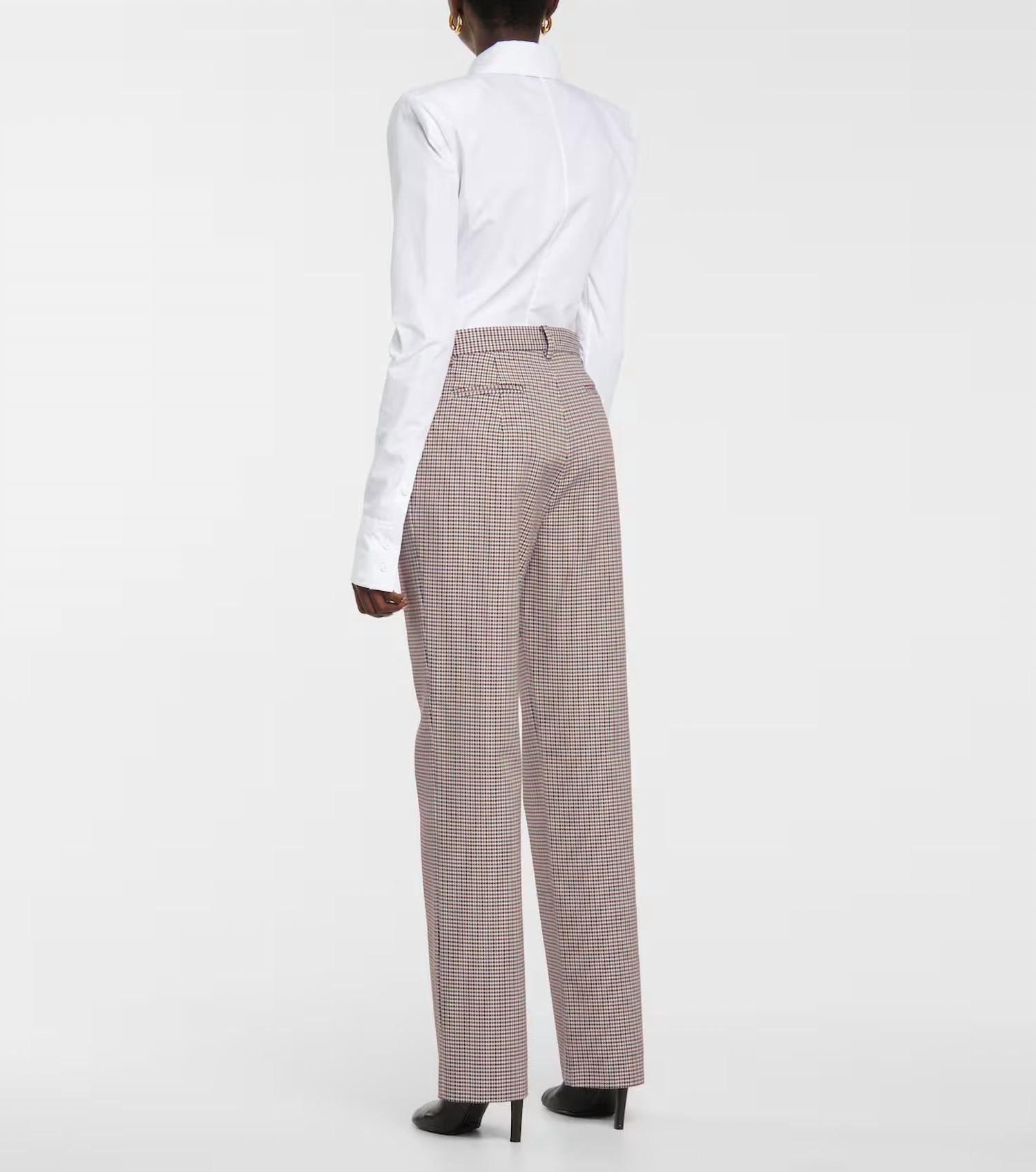 Salvatore Ferragamo - Women's Wool Houndstooth Trousers