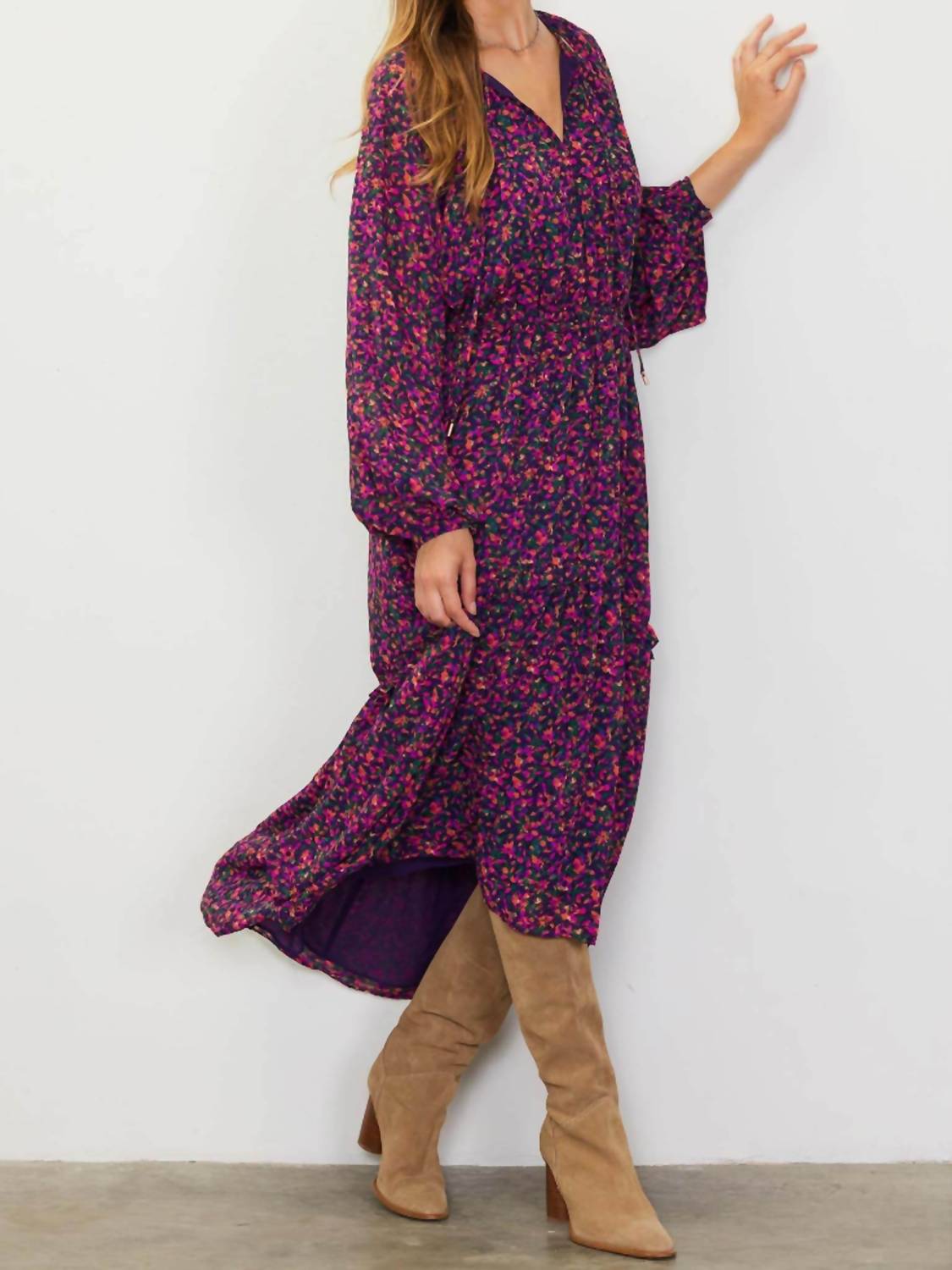 Skies Are Blue - Floral Midi Dress