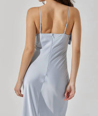 Astr - Satin Bow Midi Dress