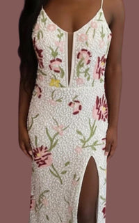 Alyce Paris - Hand Beaded Dress With Criss Cross Back