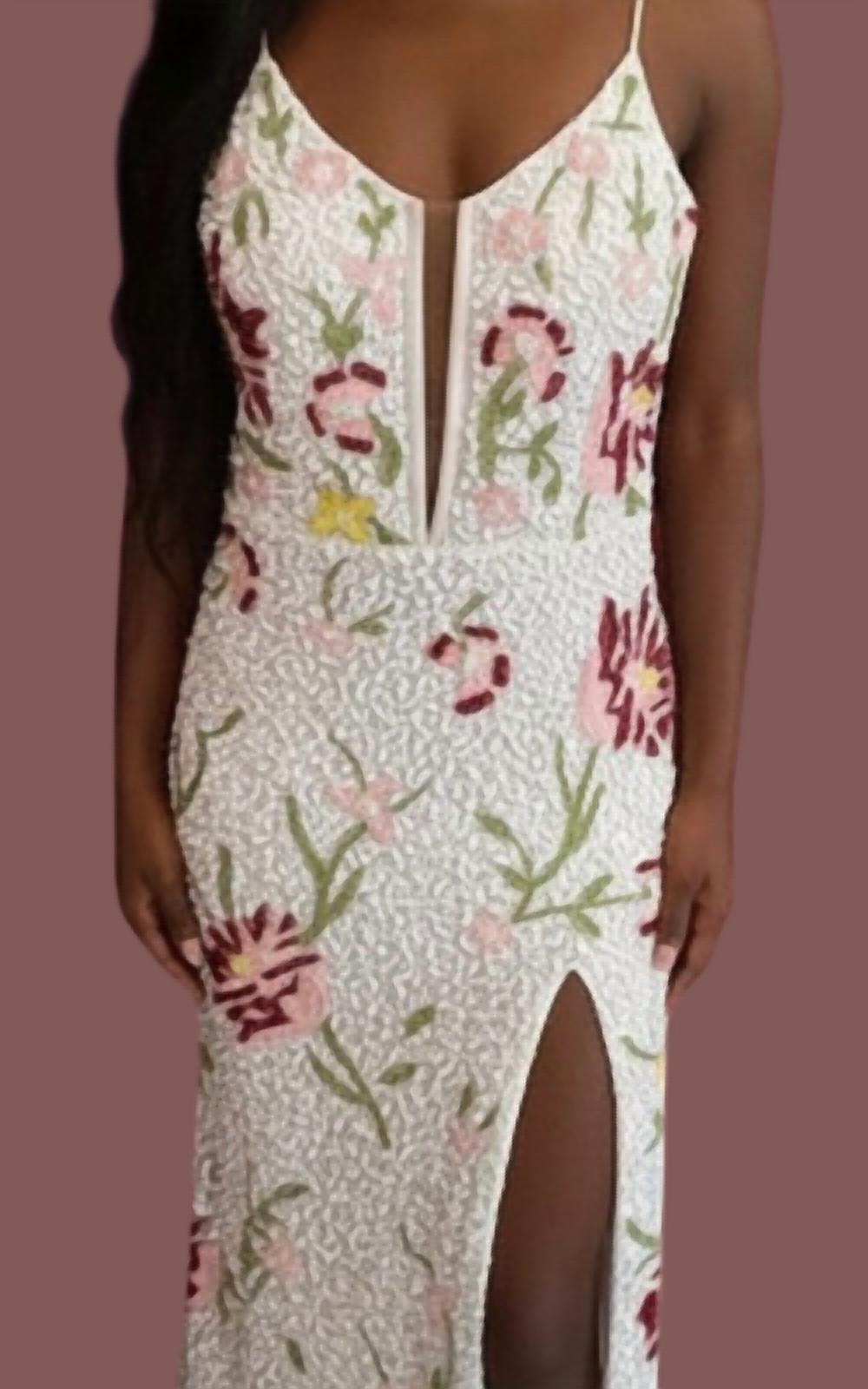Alyce Paris - Hand Beaded Dress With Criss Cross Back