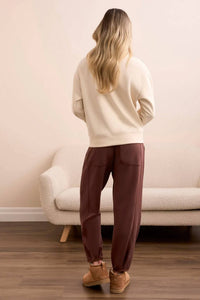 Tribal - Farren French Terry Stitch-accent Zip Funnel Neck Sweater