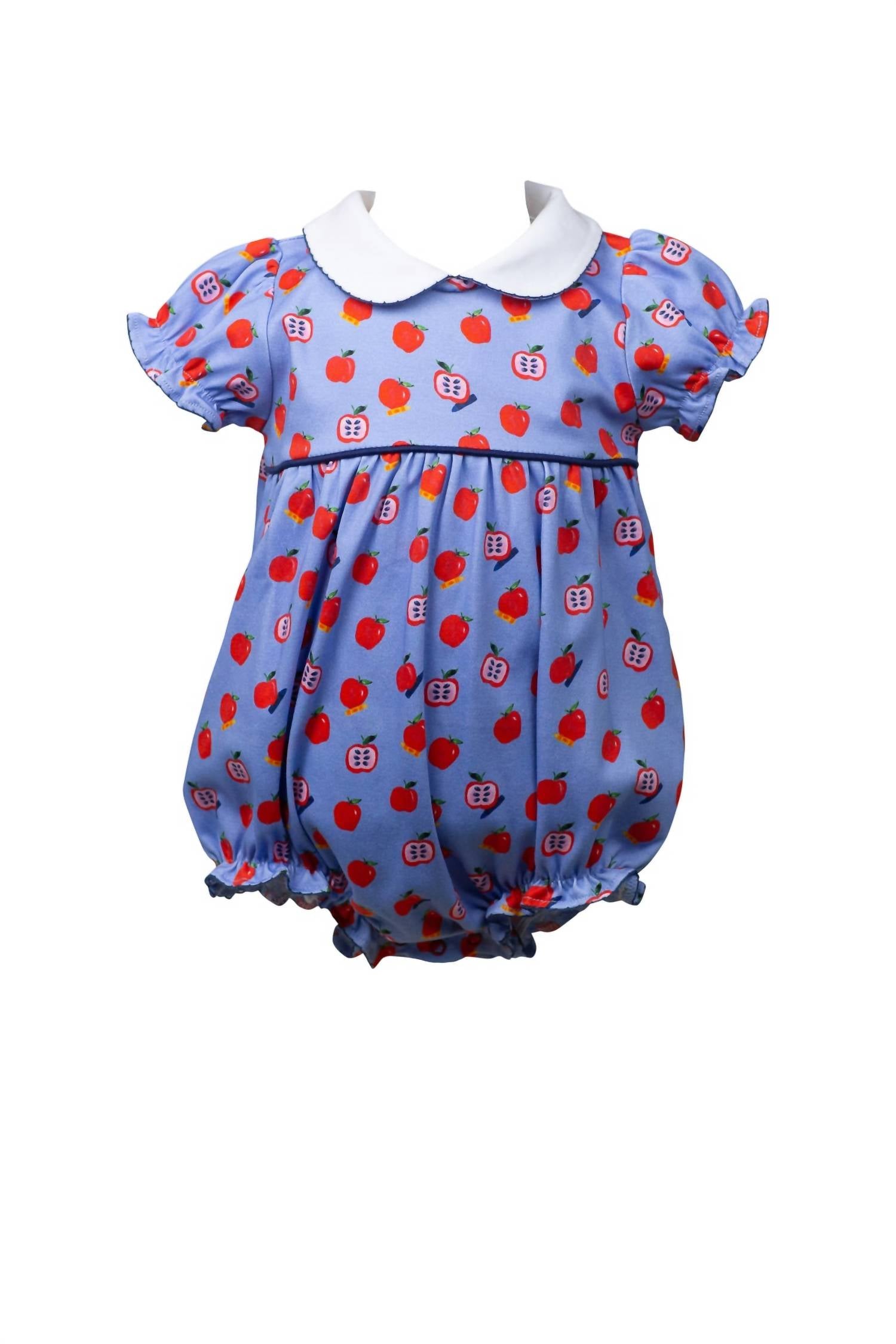 The Proper Peony - Baby Girl's School Apples Bubble One Piece