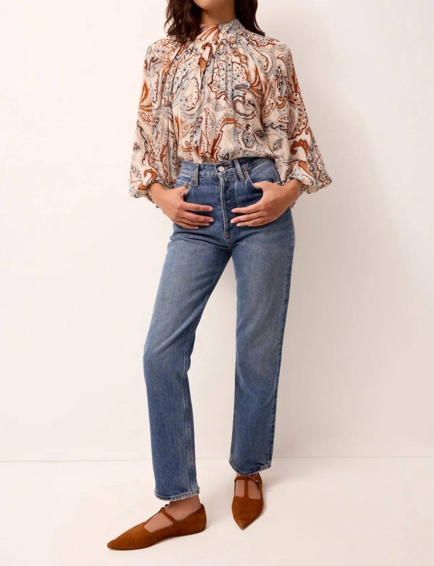 Marie Oliver - Scottie Chiffon Raglan Sleeves Top