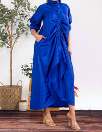 Karen T Design - Button Down Rutched Midi Dress