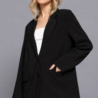 Another Love Baylor Notched Collar Long Sleeve Blazer in black - women's jacket - view 4
