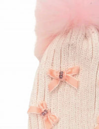 Bari Lynn - Girl's Velour Bows Winter Hat
