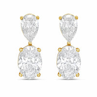 Diana M Jewels - Women's Pear Lab-Grown Diamond Stud Earrings (15.00 Ct TCW) - Grand
